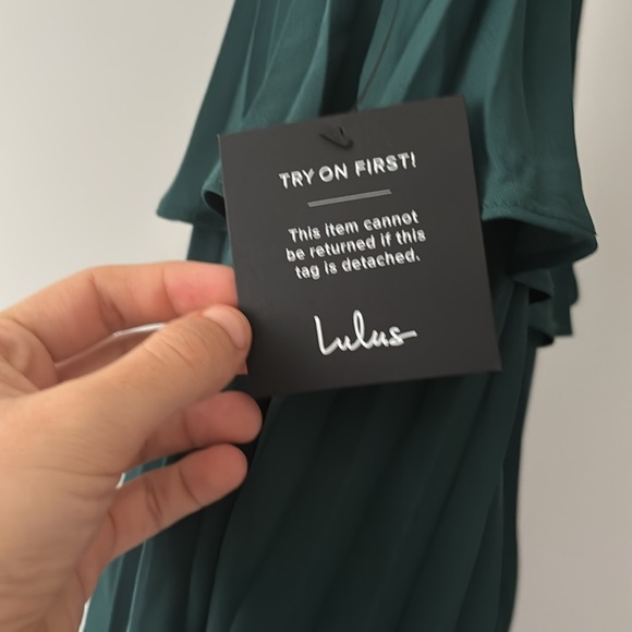 NWT Lulus cascading Crush Emerald Tiered Bustier Midi Dress - Picture 5 of 5